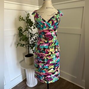 Adrianna Papell Multi Floral Tierred Women’s Dress Sz 10